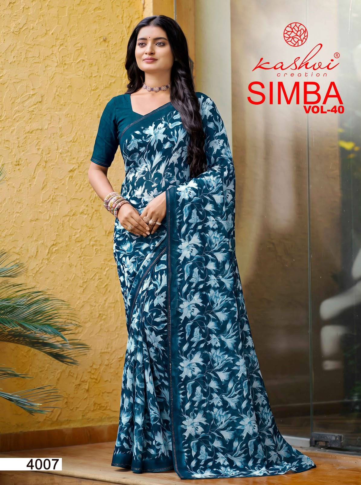SIMBA VOL 40 BY KASHVI CREATION 4001 To 4008 Series Indian Traditional Wear GEORGETTE sarees At Wholesale Price